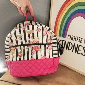 Betsy Johnson Striped floral Backpack Purse